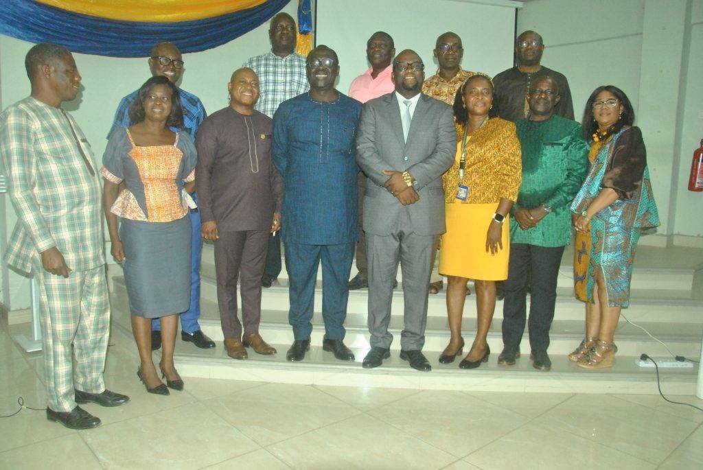 Prof Amevi Acakpovi with some Editor and staff of ATU.