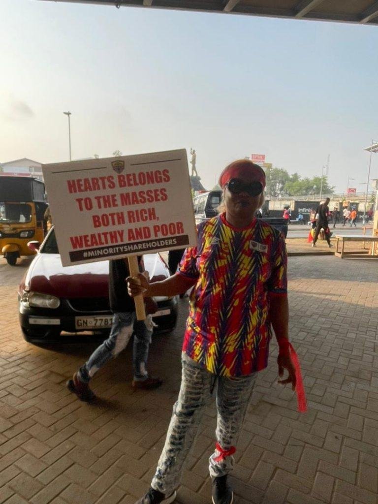 A Hearts of Oak fan at a recent demonstration