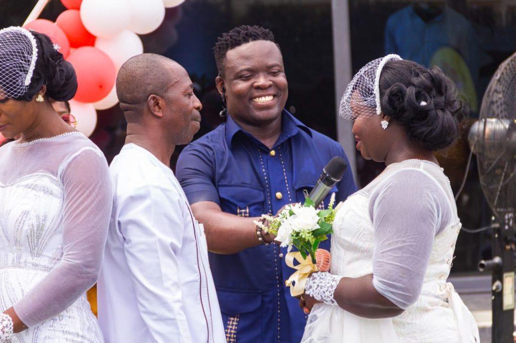 Couple exchanging vows