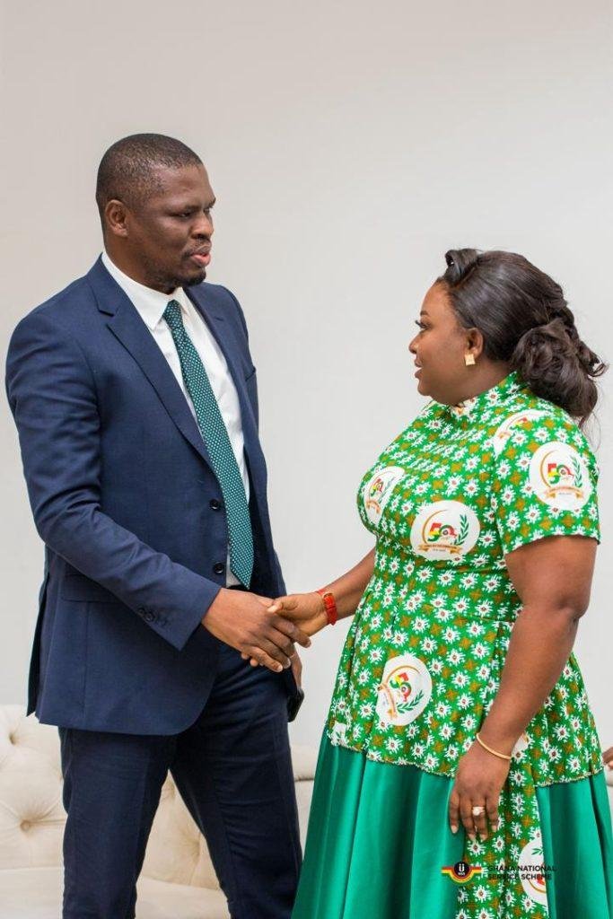 Mrs Oware-Mensah with the Minister for Youth and Sports,Mustapha Ussif