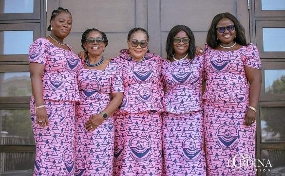 • Mrs Mahama with the leadership of the Young Singles’ group
