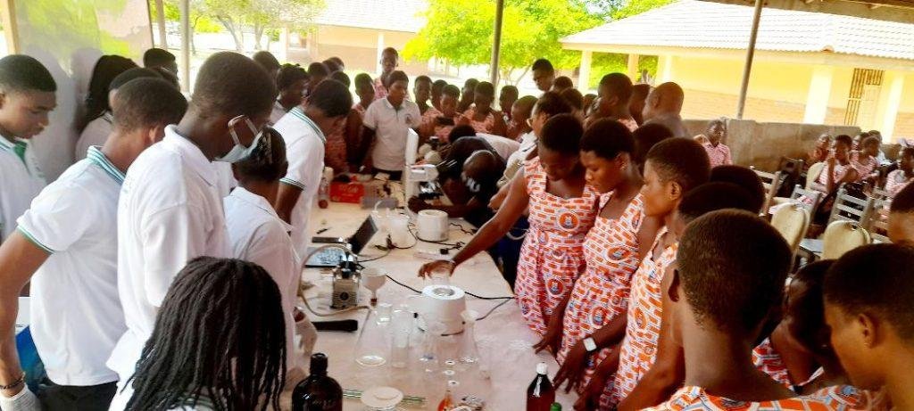 Some of the  students demonsrating