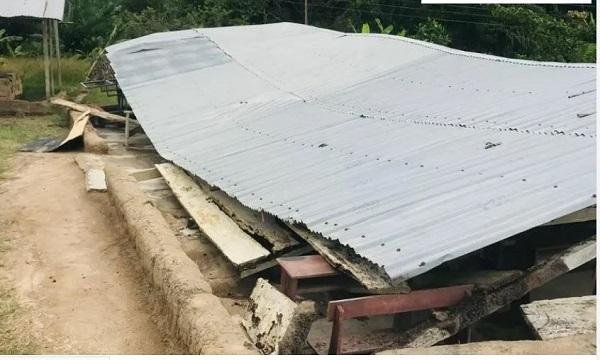 Collapsed school building