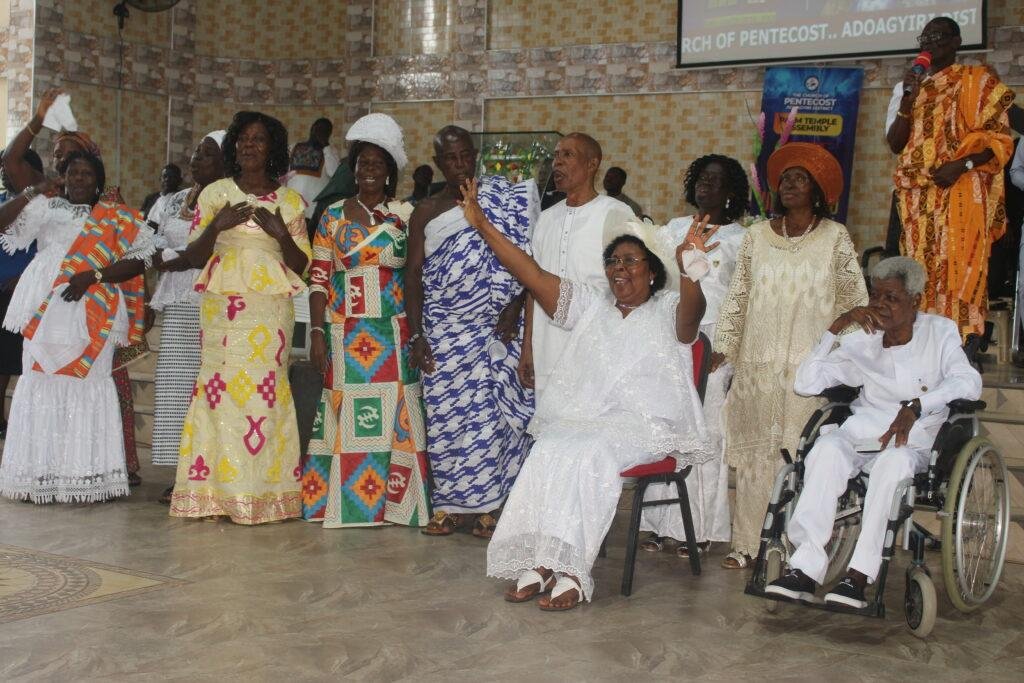 • Thee retirees showing
gratitude to God
