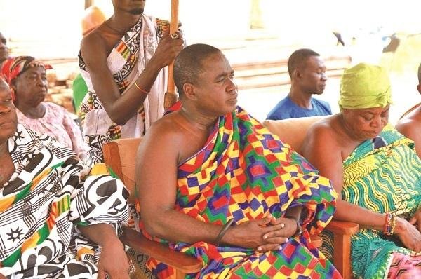 The Adansi Asokwahene Nana Ofori Kusi Ampofo II and other traditional rulers at the sod-cutting ceremony