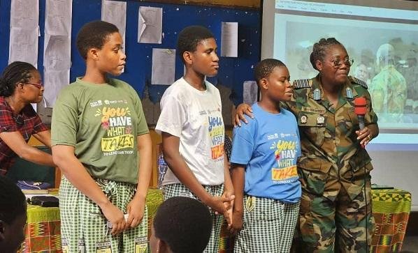 • Captain Agornyo addressing students of Chemu Senior High School