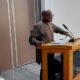 Nana Ato Arthur (inset) addressing guests at the event