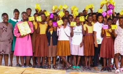 • Some students displaying their sanitary pads