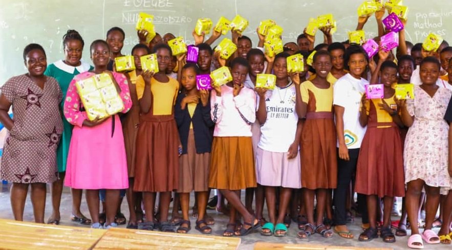 • Some students displaying their sanitary pads