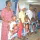 • Some of the parents with their children cured of cleft condition