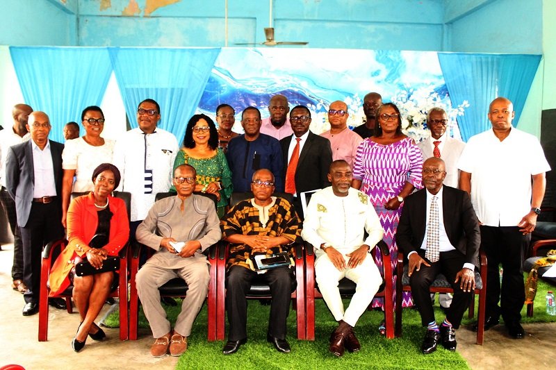 The new and old members with Mr Yaw Boadu Ayeboafo. ( Middle)