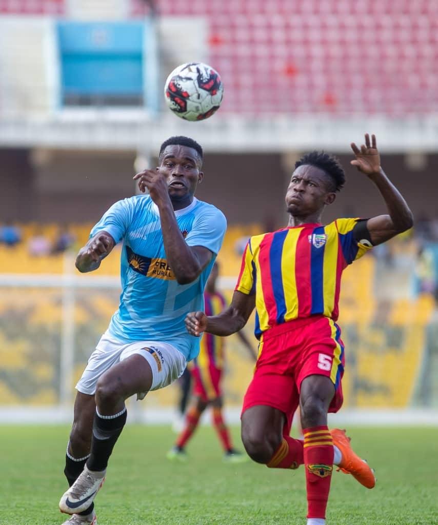 Obeng Jr (left) in a game against his former club