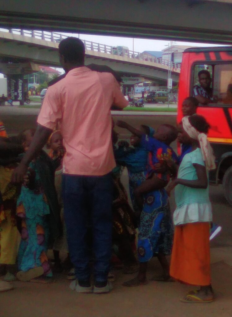 Some children begging on the street