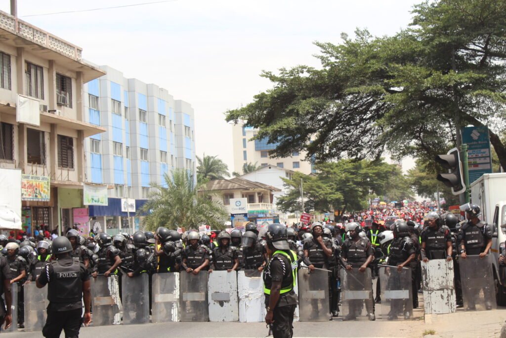 There was heavy police presence to maintain law and order