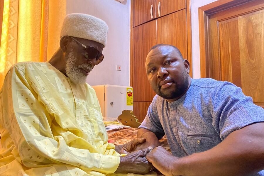 • The National Chief Imam with Mr Mensah at his residence at Fadama