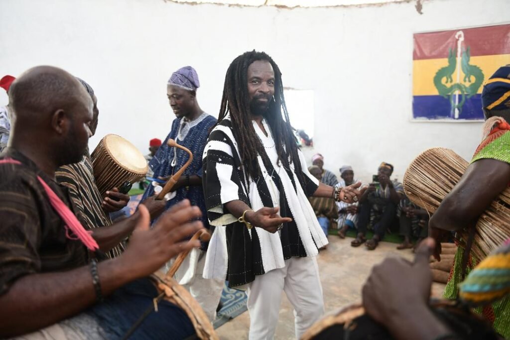 Uborr Wumbe Dawuni, the chief of Bunbong with Rocky Dawuni, and some traditional leaders seated during the festival.