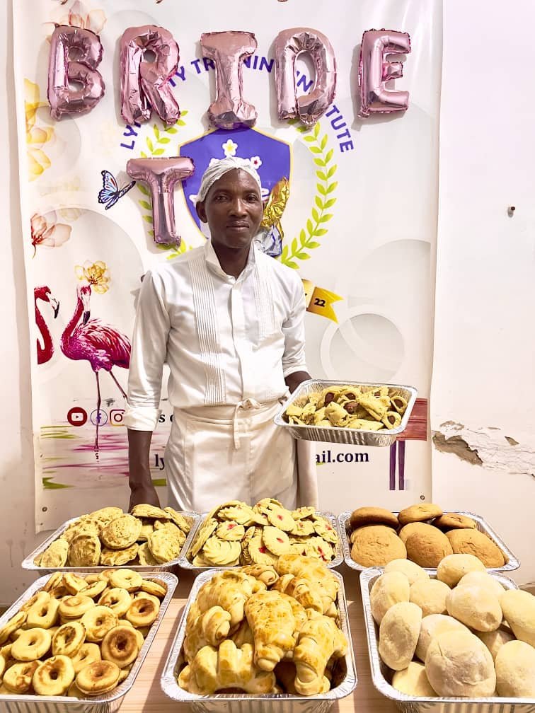 • Chef Collins displaying
the pastries