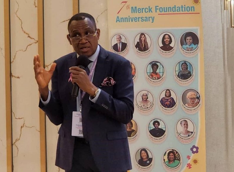• Dr Hiadzi (Inset) addressing participants at the event