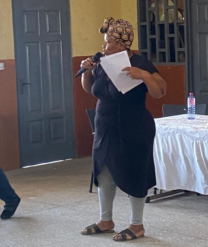 Inset Ms Jazhara Agyemang giving an address at the event