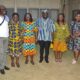 • Mrs Georgina Naa -Maku Quaittoo (fourth from left) with Mr Albert Dwumfour (fourth from right). with them are Miss Jemima Kuatsinu, a reporter with the Spectator (left) and executives of the GJA