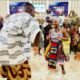 • Members of the congregation dancing Agbadza