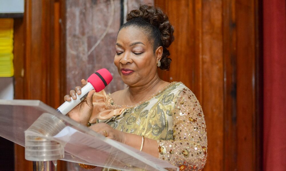 • Mrs Jane Addo addressing students and guests at the ceremony