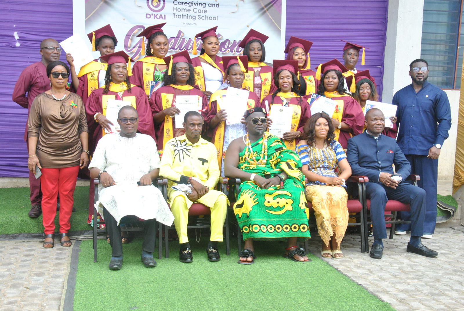 Nll Abossey Okai lll (sitting middle) with Mrs Dorcas Oblikai Adomako (second right) and others invited guest. Photo: Lizzy Okai