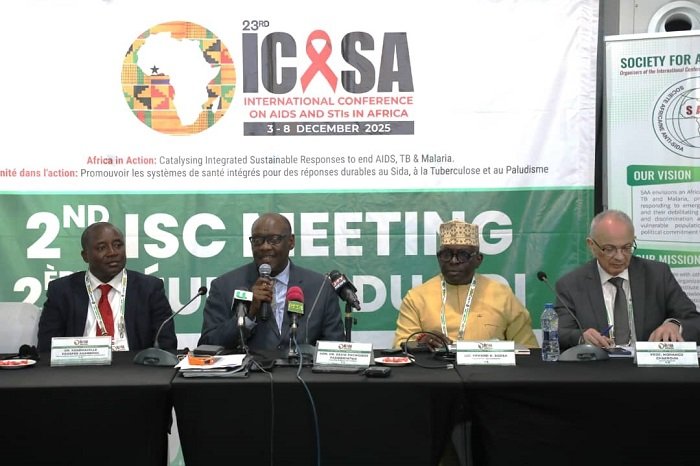 The leadership of ICASA addressing the media