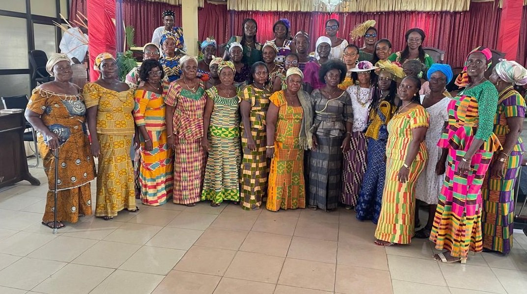 The women’s fellowship pose for the camera