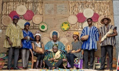 A section of staff dressed in authentic fugu representing the northern tribe