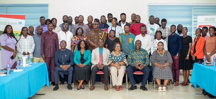 Dr Kasim Abdulai (third from left) , Dr Charity Binka(third from right) in a group photo with the participant