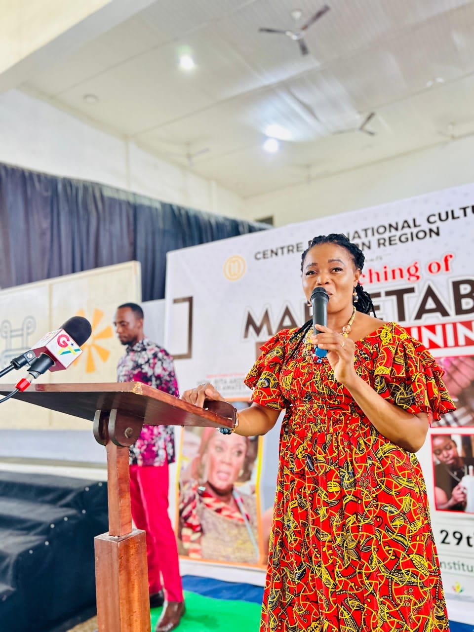 Madam Dorcas Salamatu Alhassan addressing guests and trainees at the launch