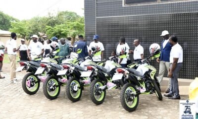 • Some of the motorbikes donated to the church