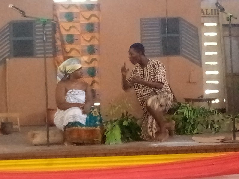 A scene in a play performance by Ebenezer Secondary School