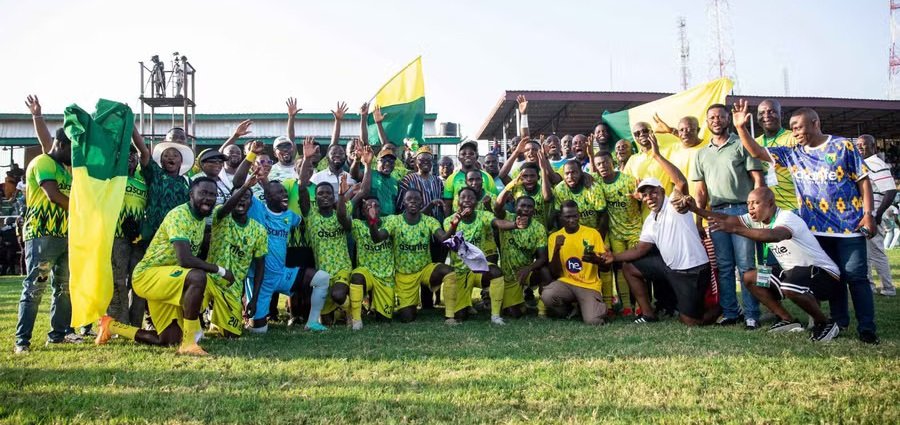 Bibiani GoldStars celebrate their title triumph last Sunday