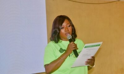 •Ms Abdulai (inset) addressing students of Accra Girls