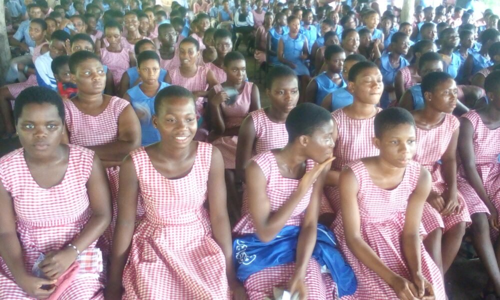 •• MSteumdebnetrss oinf Aa dgarkoluup S pHicStu aret Adaklu-Waya being educated on the project