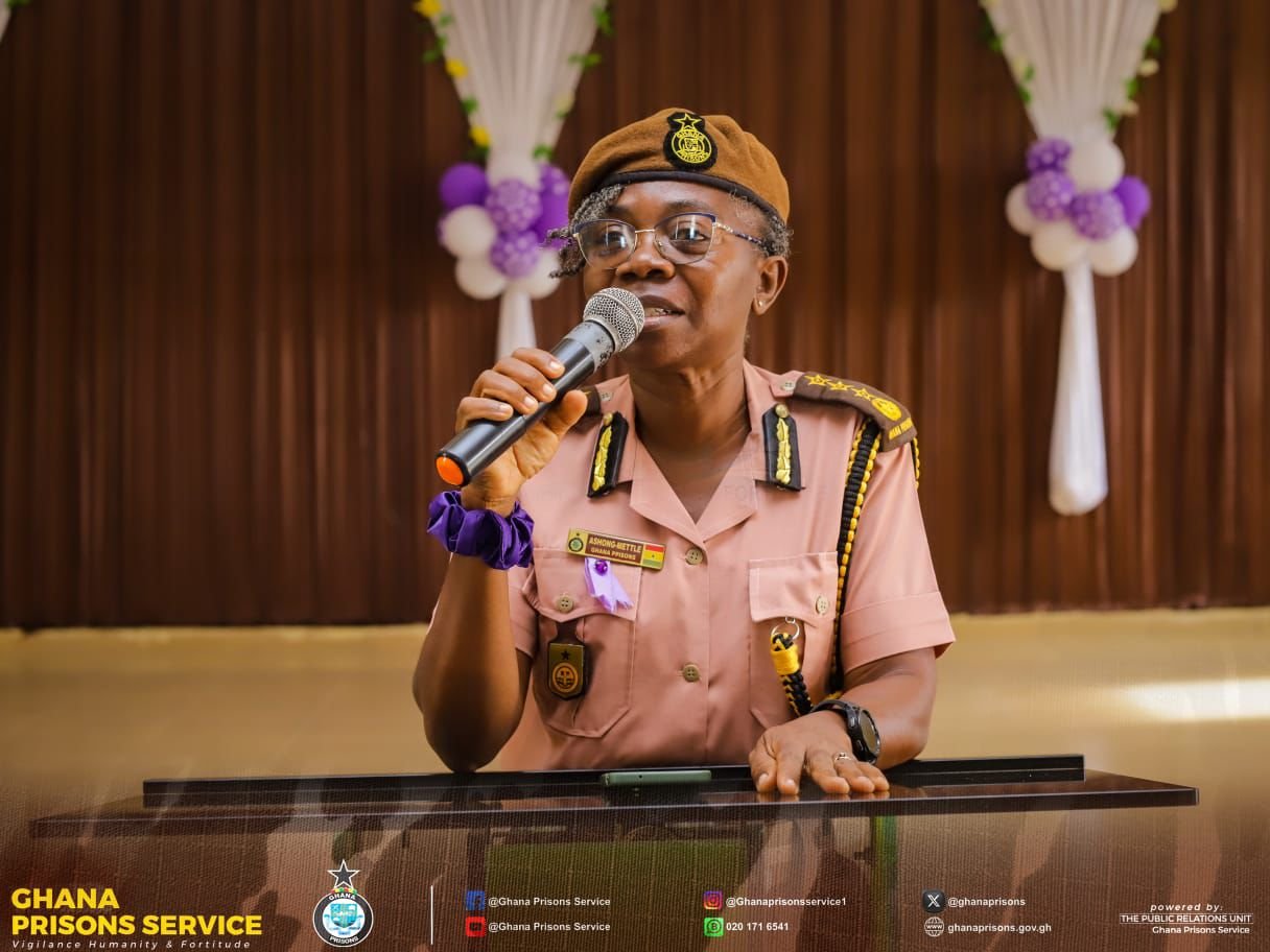 Yayra Ashong Mettle adressing some of the officers