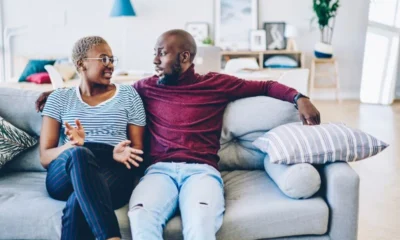 • A married couple communicating