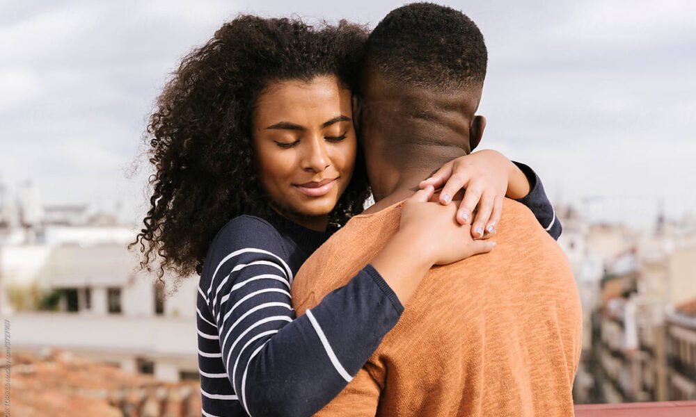 • A simple hug can strengthen a couple’s bond.