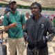 Mr Armah poses with kwaku stone