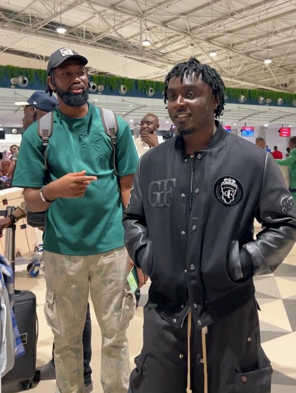 Mr Armah poses with kwaku stone