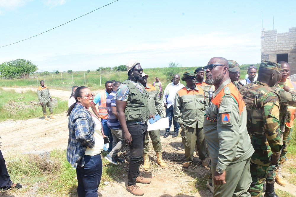 • Mrs Linda Akweley Ocloo and her team during the demolition