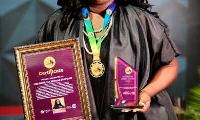 • Naa Yaa Serwaa Sarpong displaying her awards