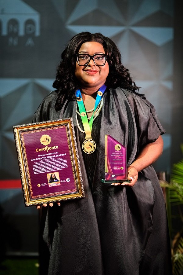 • Naa Yaa Serwaa Sarpong displaying her awards