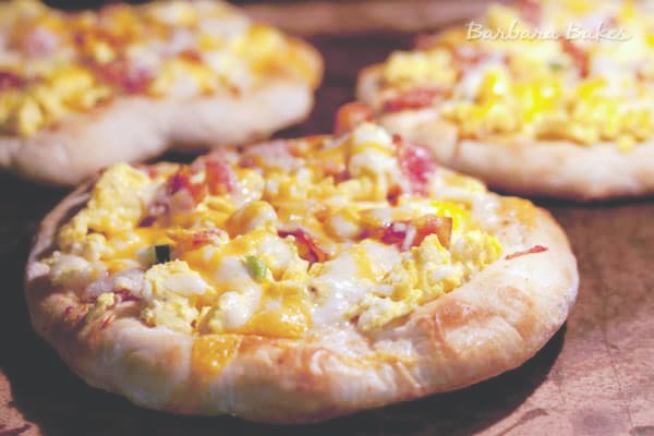 Scrambled egg pizza
