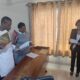 • Justice Janet Anima Maafo (right) swearing in the some of the new executives