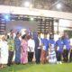 • Madam Barbara Juliet Takyiwaa Thompson (fifth from right), Headmistress, Wesley Grammar SHS with the invited guests after the launch