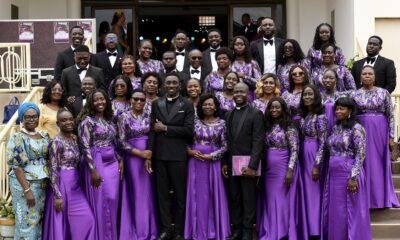 A group photograph of the Choir. With them are Rev Abu Ibrahim (middle) and Mrs Comfort (Owusu) first left, wife of Rev Isaac Owusu, former Head Pastor of RBC
