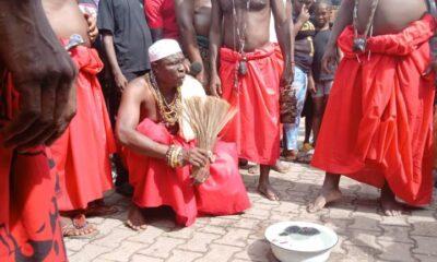 A spiritualist performing a rite